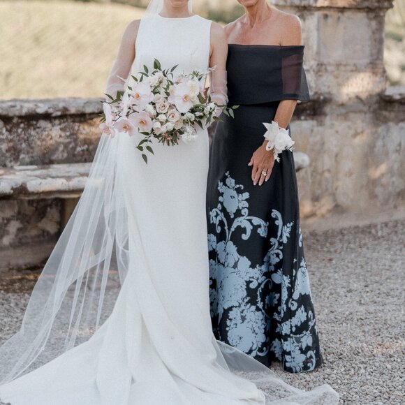 Lela Rose Baroque Floral Fil Coupe Deedie Gown Size 6-8 Mother of Bride Dress